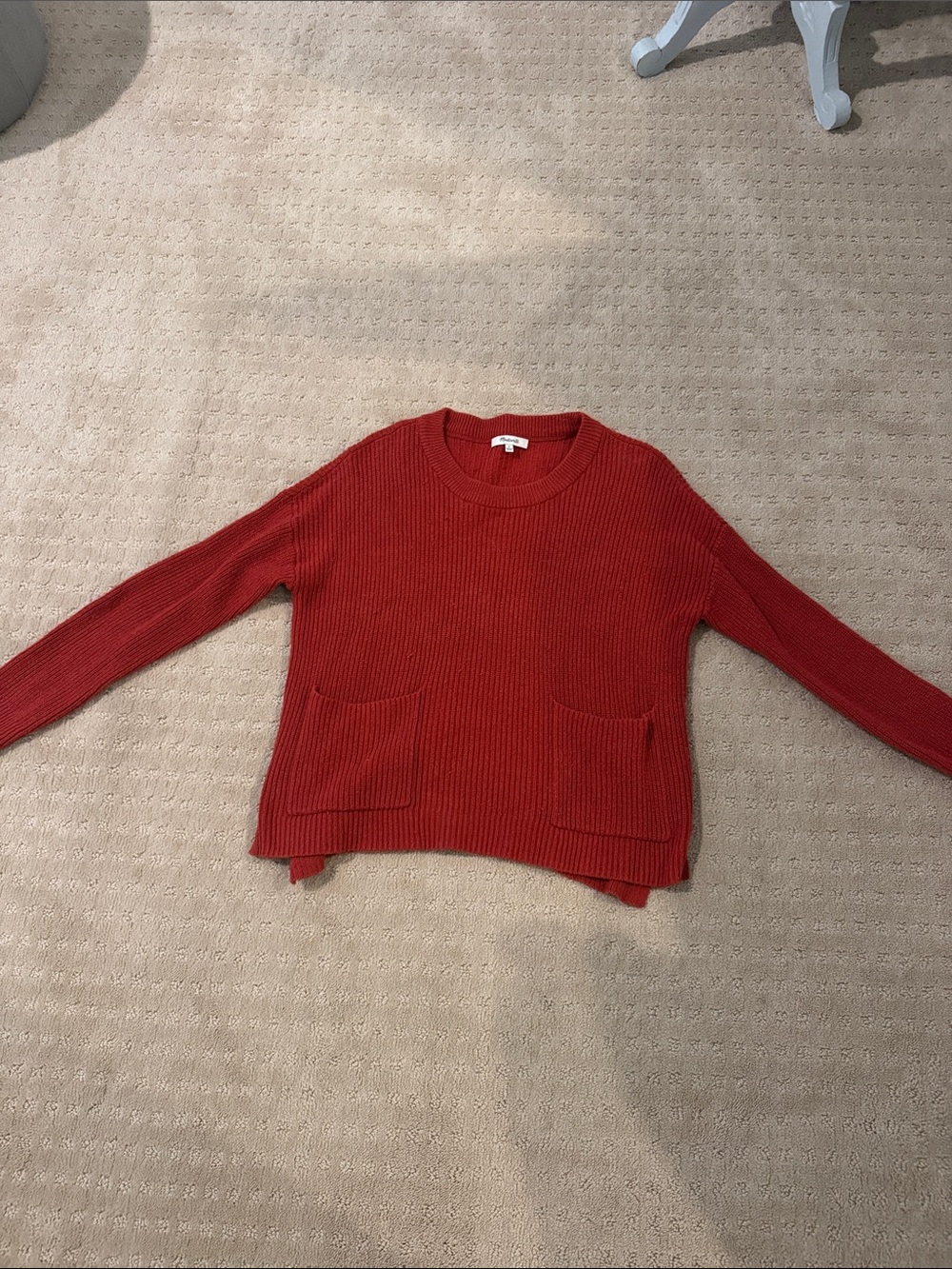 Women's Rust Crewneck Pocket Sweater